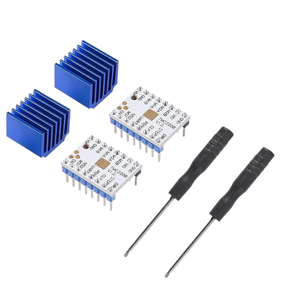 Serplex 2PCS TMC2208 V1.2 3D Printer Stepper Motor Driver, Upgrade TMC2208 Stepper Driver Module with Heat Sink Screwdriver for 3D Printer Controller Mother Boards Reprap MKS Prusa i3 Ender-3 Pro Serplex 2PCS TMC2208 V1.2 3D Printer Stepper Motor Driver, Upgrade TMC2208 Stepper Driver Module with Heat Sink Screwdriver for 3D Printer Controller Mother Boards Reprap MKS Prusa i3 Ender-3 Pro